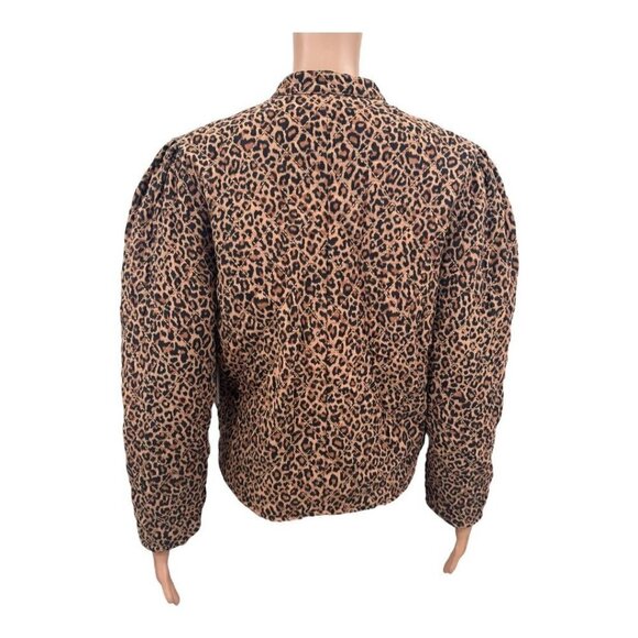 Something Navy Leopard Black Reversible Quilted Jacket NWT - Picture 7 of 14